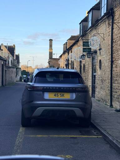 UK Number Plate 45 SK on a 2019 Grey Land Rover Range Rover Velar