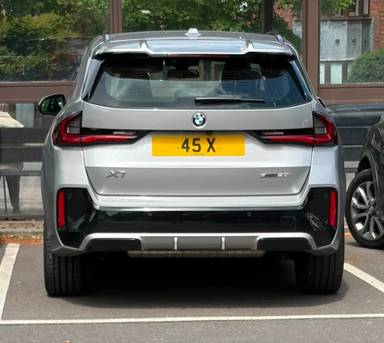 UK Number Plate 45 X on a 2024 Silver BMW X1 Sdrive 20i M Sport Mhev A