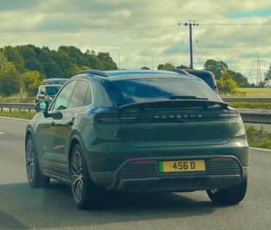 UK Number Plate 456 D on a 2024 Green Porsche Macan 4s Electric