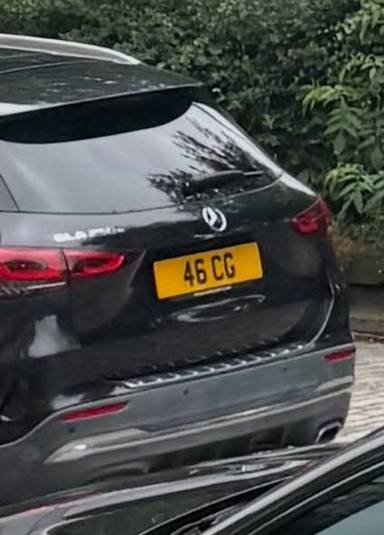 UK Number Plate 46 CG on a 2021 Black Mercedes-Benz Gla 250 Exclsive Ed Prem + E A
