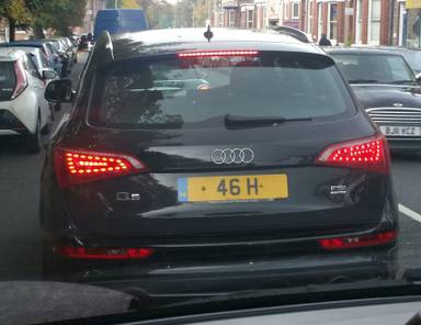 UK Number Plate 46 H on a 2010 Black Audi Q5
