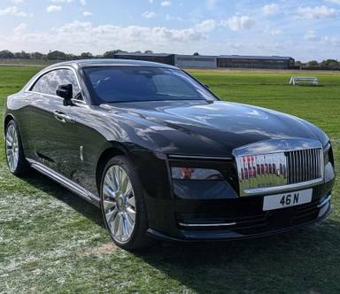 UK Number Plate 46 N on a 2024 Black Rolls Royce Spectre Ev