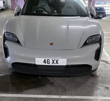 UK Number Plate 46 XX on a 2023 Gold Land Rover Taycan 4s 93kwh