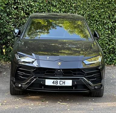 UK Number Plate 48 CH on a 2022 Black Lamborghini Urus V8 Auto