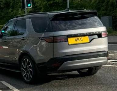 UK Number Plate 49 G on a 2024 Grey Land Rover Discovery Dynamic Hse D Mhev A