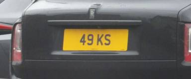 UK Number Plate 49 KS on a 2023 Black Rolls Royce Cullinan Black Badge Auto