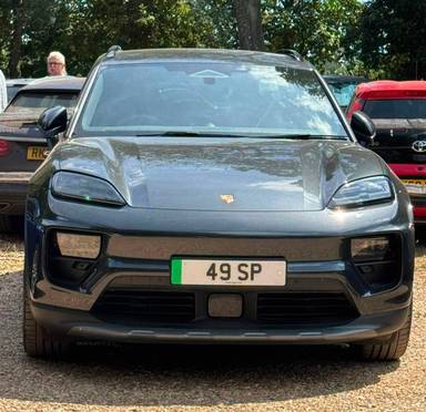 UK Number Plate 49 SP on a 2024 Grey Porsche Macan 4s Electric