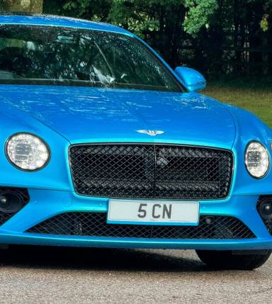 UK Number Plate 5 CN on a 2020 Blue Bentley Continental Gt