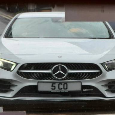 UK Number Plate 5 CO on a 2020 White Mercedes-Benz A