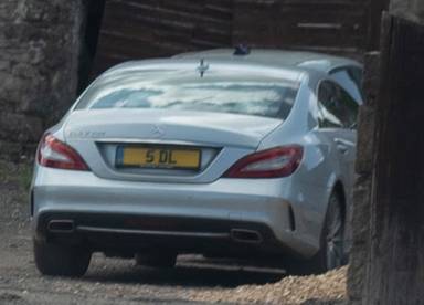UK Number Plate 5 DL on a 2017 Silver Mercedes-Benz CLS