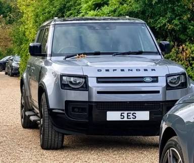 UK Number Plate 5 ES on a 2023 Grey Land Rover Defender Xdynamic Hse D Mhev A