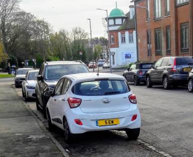 UK Number Plate 5 EW on a 2016 White Hyundai