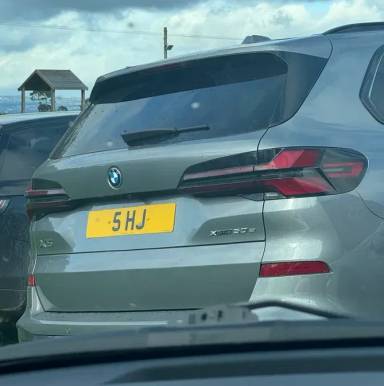 UK Number Plate 5 HJ on a 2026 Grey BMW M5 Phev Auto