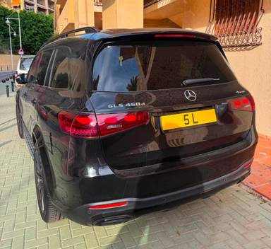 UK Number Plate 5 L on a 2024 Black Mercedes-Benz Gls450 Amg Ln Prem+ D Mhev 4ma