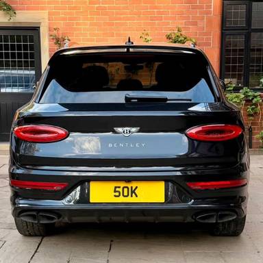 UK Number Plate 5 OK on a 2021 Black Bentley Bentayga