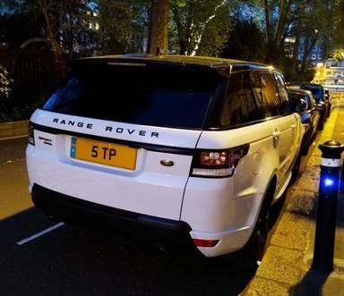 UK Number Plate 5 TP on a 2023 Grey Land Rover Defender X-Dynamic Se D Mhev A