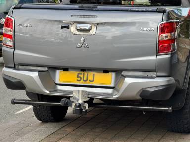 UK Number Plate 5 UJ on a 2019 Grey Mitsubishi L200