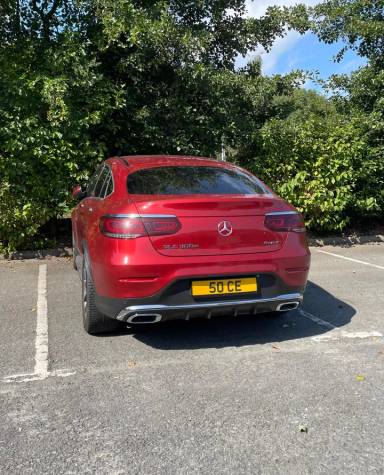 UK Number Plate 50 CE on a 2026 Grey Mercedes-Benz Glc 300 Amg Line Prem + D 4m A