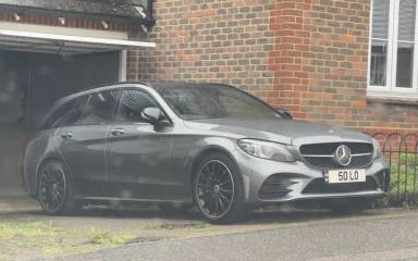 UK Number Plate 50 LO on a 2021 Grey Mercedes-Benz C