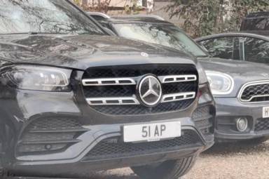 UK Number Plate 51 AP on a 2023 Black Mercedes-Benz Gls 400 Night Ed Exec D 4mat A