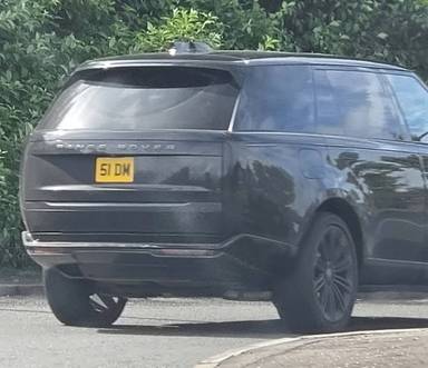 UK Number Plate 51 DM on a 2023 Black Land Rover Range Rover Autobio D Mhev A