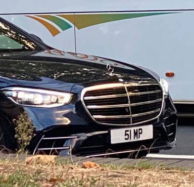 UK Number Plate 51 MP on a 2025 Blue Mercedes-Benz S-Class