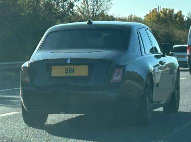 UK Number Plate 51 N on a 2023 Black Rolls Royce Phantom