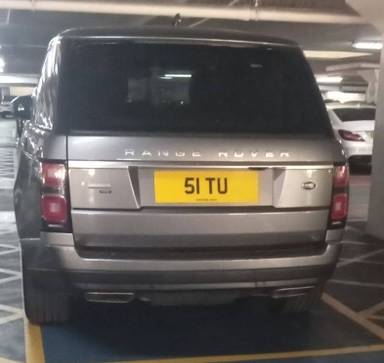 UK Number Plate 51 TU on a 2019 Grey Land Rover Range Rover Autobiography Auto