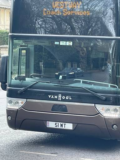 UK Number Plate 51 WT on a Bronze Van Hool Astromega