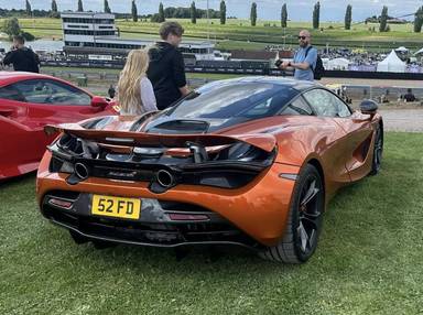 UK Number Plate 52 FD on a 2018 Orange Mclaren 720s V8 S-A