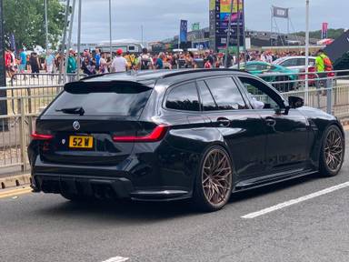 UK Number Plate 52 W on a 2023 Black BMW M3 Competition M Xdrive Auto