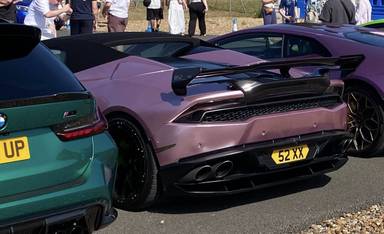 UK Number Plate 52 XX on a 2016 Black Lamborghini Huracan