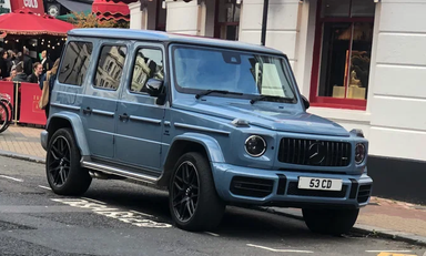 UK Number Plate 53 CD on a 2022 Blue Mercedes-Benz