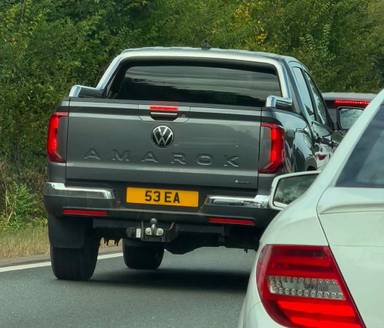 UK Number Plate 53 EA on a 2024 Grey Volkswagen Amarok Style Tdi 4motion Auto