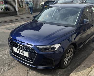 UK Number Plate 53 MR on a 2023 Blue Audi A1