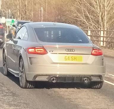 UK Number Plate 54 SH on a 2023 Grey Audi Tt S Line Final Ed 40 Tfsi Sa