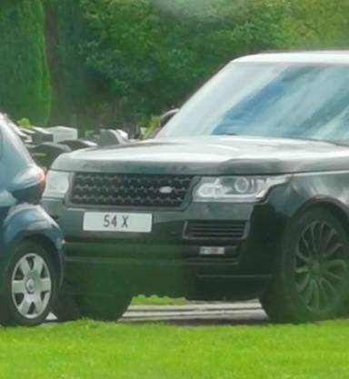 UK Number Plate 54 X on a 2015 Black Land Rover Range Rover