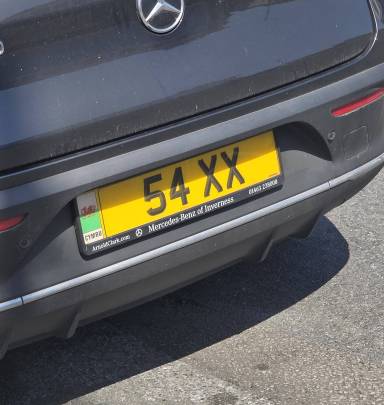 UK Number Plate 54 XX on a 2023 Grey Mercedes-Benz Eqc 400 Amg Line Premium 4m