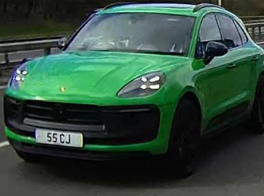 UK Number Plate 55 CJ on a 2022 Green Porsche Macan