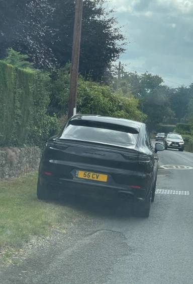 UK Number Plate 55 CV on a 2020 Black Porsche