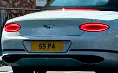 UK Number Plate 55 PA on a 2019 Grey Bentley Continental Gt