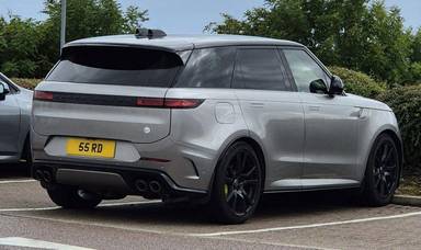 UK Number Plate 55 RD on a 2024 Silver Land Rover R-Rover Sport Sv Ed One Mhev A