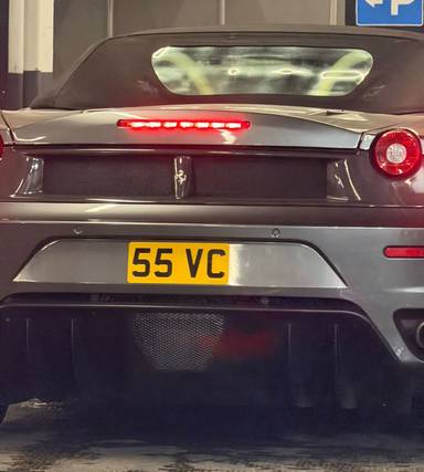UK Number Plate 55 VC on a 2008 Grey Ferrari F430