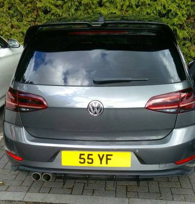 UK Number Plate 55 YF on a 2013 Grey Volkswagen Swift Sz-L Dualjet Mhev