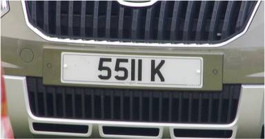 UK Number Plate 5511 K on a 2016 Green Skoda Yeti