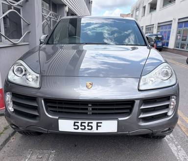 UK Number Plate 555 F on a 2007 Grey Porsche Cayenne