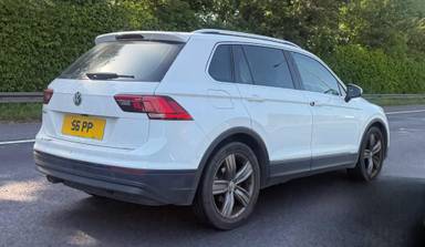 UK Number Plate 56 PP on a 2019 White Volkswagen Tiguan Match Tdi S-A