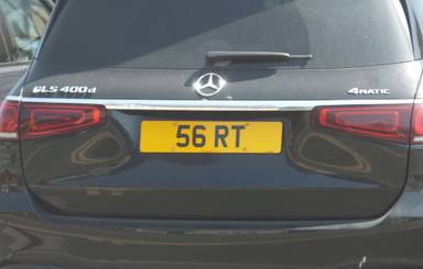 UK Number Plate 56 RT on a 2023 Black Mercedes-Benz Gls 400 Night Ed Exec D 4mat A
