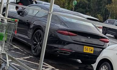 UK Number Plate 56 SW on a 2025 Black Bentley Continental Gt Hybrid Auto