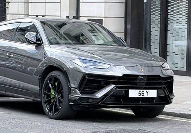UK Number Plate 56 Y on a 2023 Grey Lamborghini Urus V8 S Auto